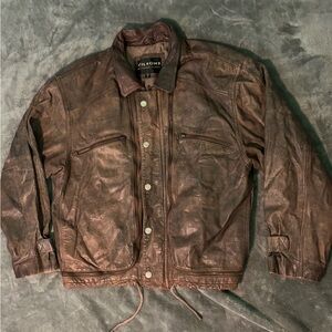 Vintage Wilson The Leather Experts Jacket Real Leather Brown Rare XL